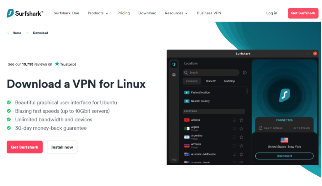 Surfshark for Linux