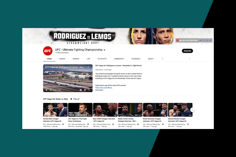 use UFC Youtube Channel to stream UFC free